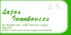 lajos ivankovics business card